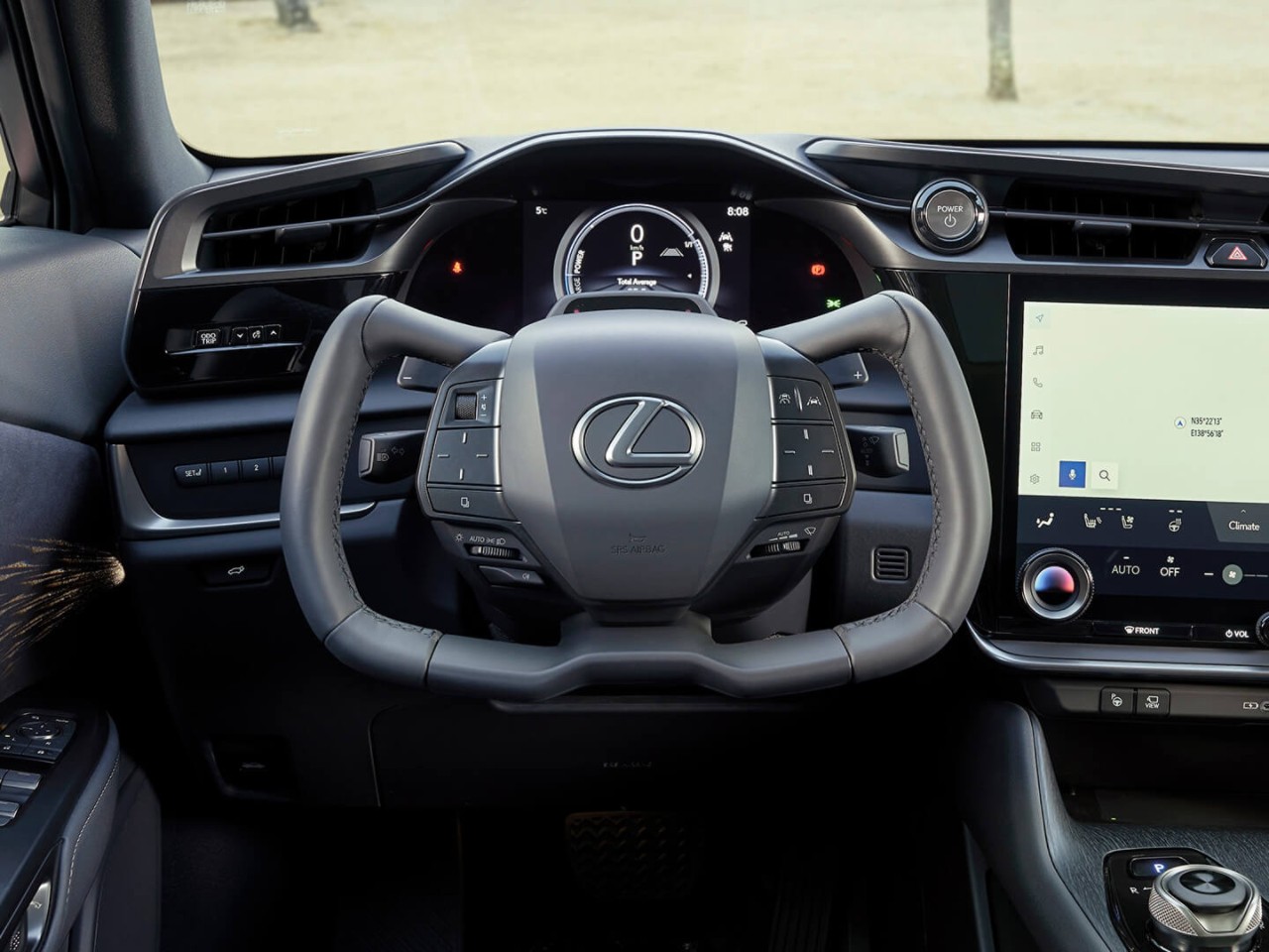 The One Motion Grip steering wheel in the Lexus RZ cockpit